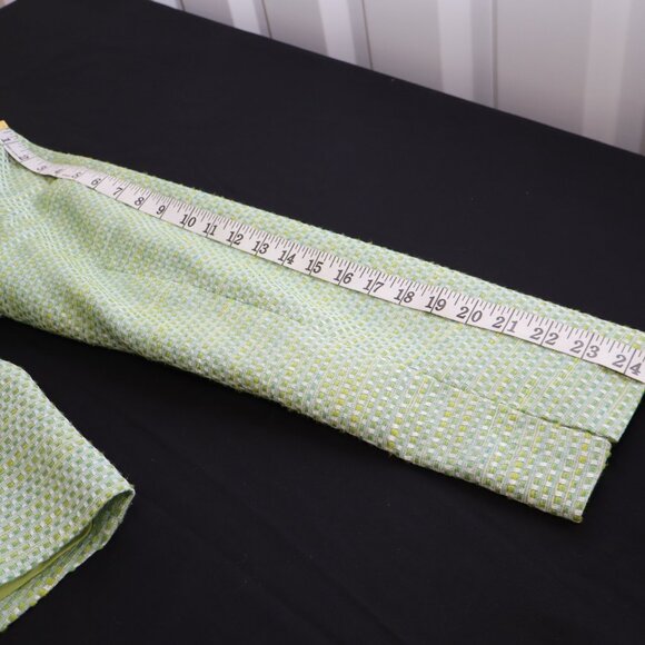 Talbots Womens Tweed Jacket Green Yellow Blue Lined Size 14 Office Career Spring - Picture 10 of 11